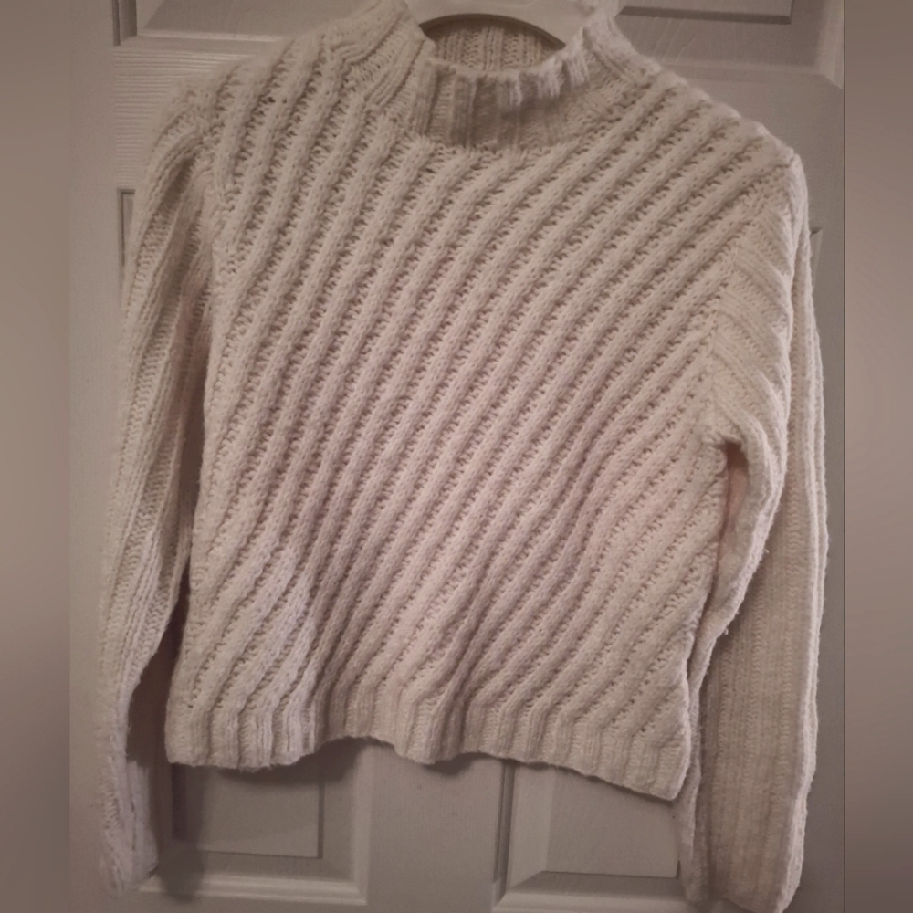 The Limited Cream Cowl Neck Sweater with Long Sleeves